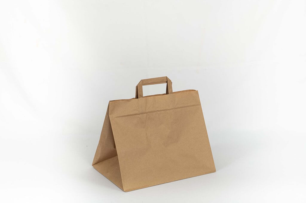 Sac en Papier avec poignée Kraft - 320x410+120mm - 50 Unités