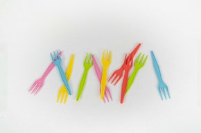 Mini Fourchettes en Maïs Multicolores - 85mm - 500 Unités