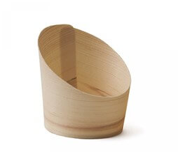 Panière en forme de Pot en Bois - 7cm - 10 Unités