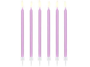 Bougie pour Anniversaire Violet 12,5cm - 12 Unités