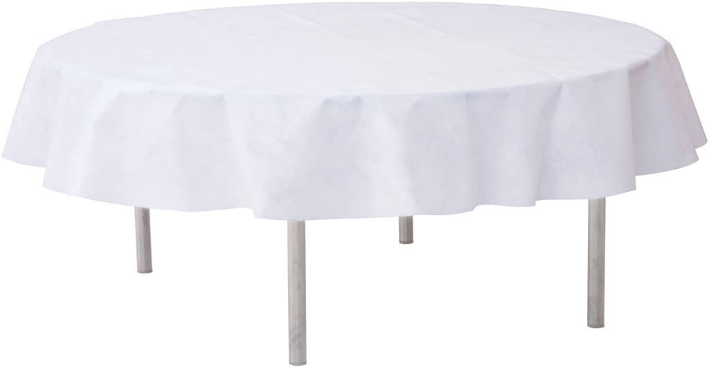 Nappe blanche 220x220cm (table ronde 8p)
