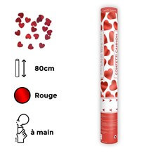 Canon confettis 80cm coeur rouge