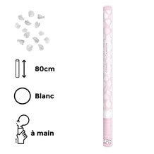Canon confettis 80cm pétales roses couleur blanc