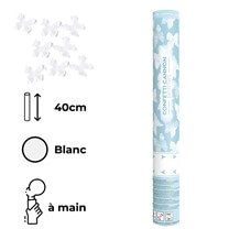 Canons Confettis 40cm Papillon Blanc