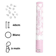 Canon confettis 40cm pétales roses couleur blanc