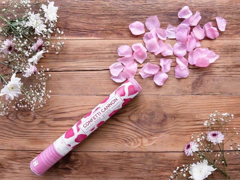 Canon confettis 40cm pétales roses couleur rose