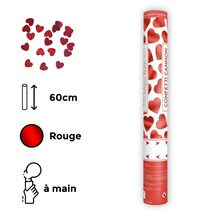 Canons confettis 60cm coeur rouge