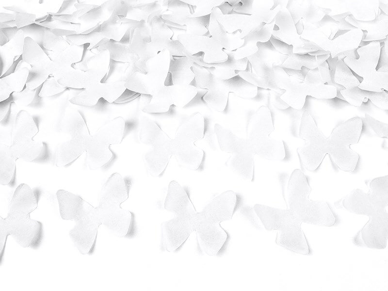 Canons à confettis 60 CM Papillons blancs 