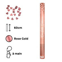 Canon confettis 60cm coeur Or Rose métallique 