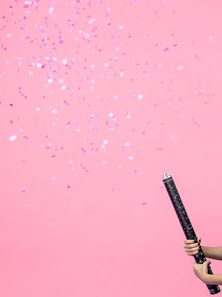 Canon à confettis Géant Gender Reveal Rose