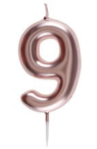 Bougie Anniversaire Chiffre 9 Or rose 