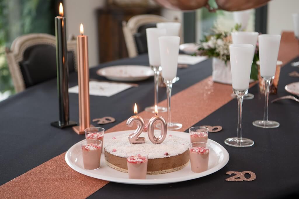 Bougie Anniversaire Chiffre 2 Or rose 