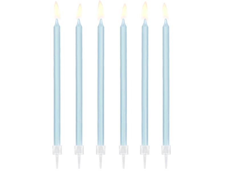 12 bougies anniversaire bleu claire (14cm)