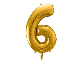 Ballon chiffre 6 Or (gold) 86cm 