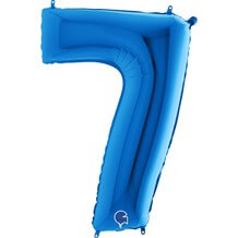 Ballon anniversaire chiffre 7 Bleu 102cm