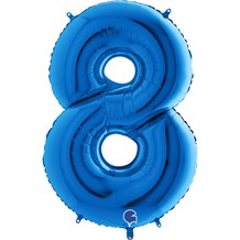 Ballon anniversaire chiffre 8 Bleu 102cm