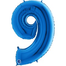 Ballon anniversaire chiffre 9 Bleu 102cm