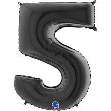 Ballon anniversaire chiffre 5 Noir 102cm