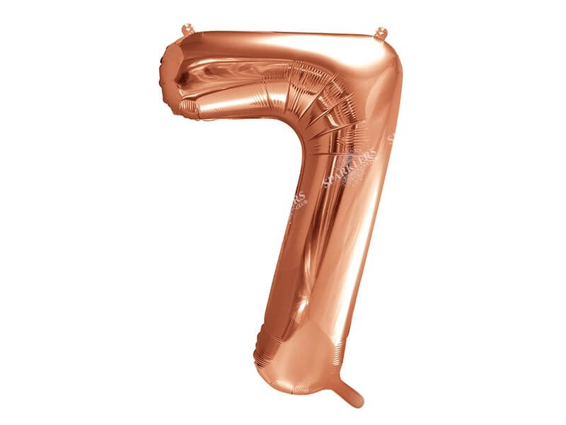 Ballon anniversaire chiffre 7 Or Rose 86cm 