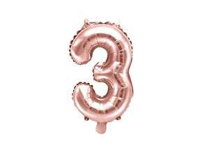 Ballon anniversaire chiffre 3 Or Rose 35cm 