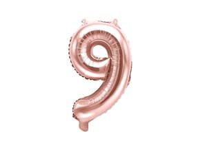 Ballon anniversaire chiffre 9 Or Rose 35cm 