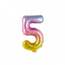 Ballon anniversaire chiffre 5 Rainbow 36cm