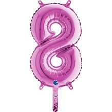 Ballon anniversaire chiffre 8 Rose 36cm