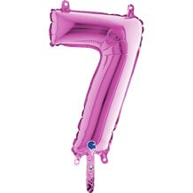 Ballon anniversaire chiffre 7 Rose 36cm