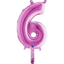 Ballon anniversaire chiffre 6 Rose 36cm