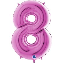 Ballon anniversaire chiffre 8 Rose 102cm