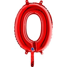 Ballon anniversaire chiffre 0 Rouge 36cm