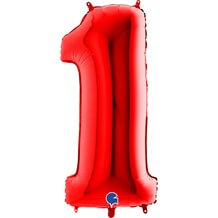 Ballon Anniversaire Chiffre 1 Rouge 102cm