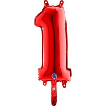 Ballon Anniversaire Chiffre 1 Rouge 36cm