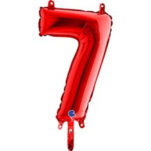Ballon anniversaire chiffre 7 Rouge 36cm