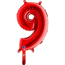 Ballon anniversaire chiffre 9 Rouge 36cm