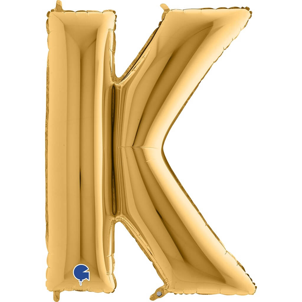Ballon aluminium lettre K Or 102cm