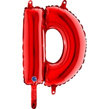 Ballon aluminium lettre D Rouge 36cm