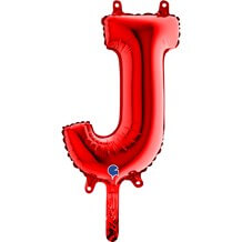 Ballon aluminium lettre J Rouge 36cm