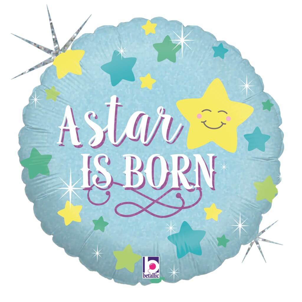 Ballon bleu "A Star Is Born" ø45cm