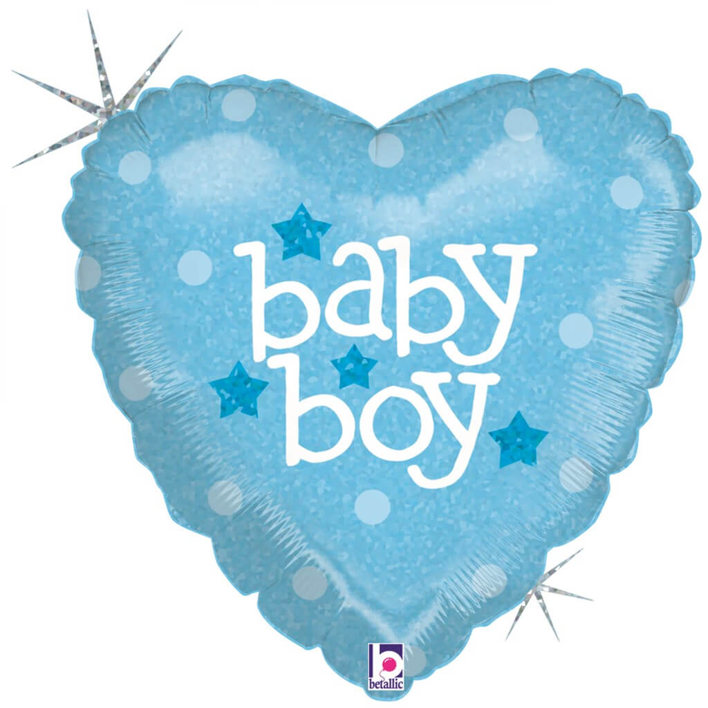 Ballon coeur bleu "Baby Boy" 45cm