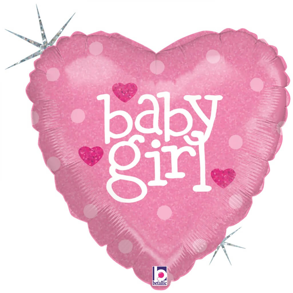 ballon coeur rose "Baby Girl" 45cm