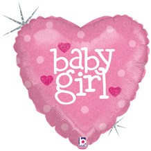 ballon coeur rose Baby Girl 45cm