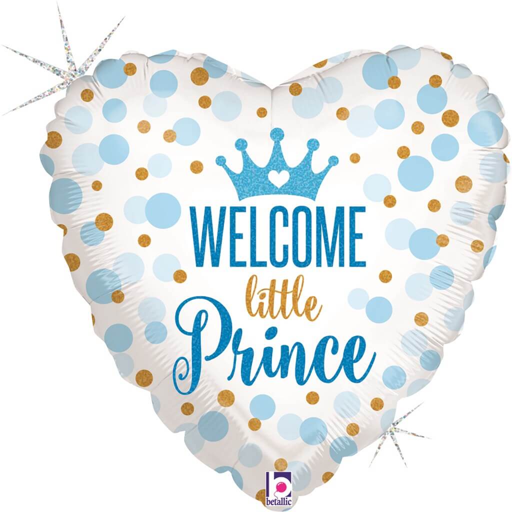 Ballon Coeur Welcome Little PRINCE 45cm 