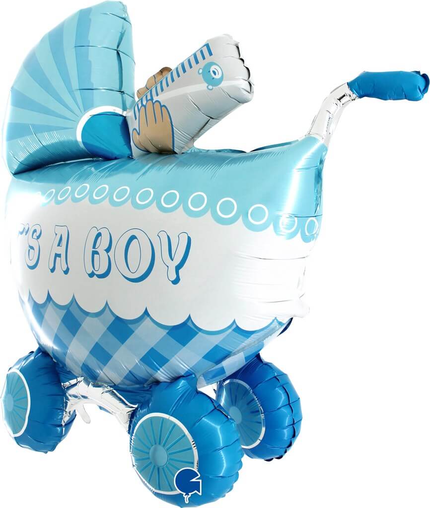 Ballon 3D Géant poussette "It's A Boy" 107cm