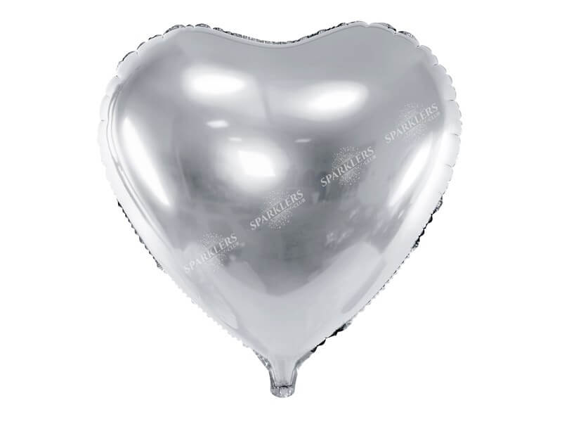 Ballon Coeur Argent métallique 61cm