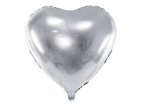 Ballon Coeur Argent métallique 61cm