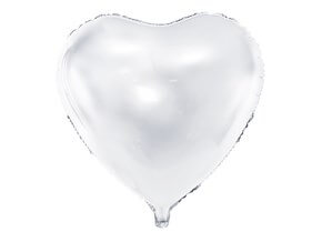 Ballon Coeur Blanc métallique 61cm