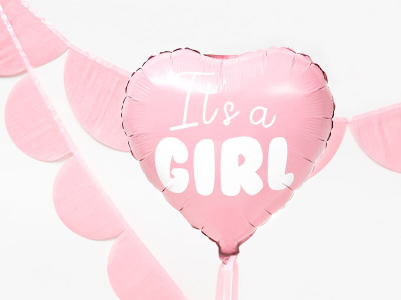 Ballon Coeur Rose "It's a Girl" 45cm