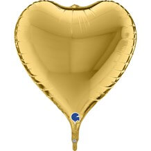 Ballon Coeur Métallique 3D Or 58cm