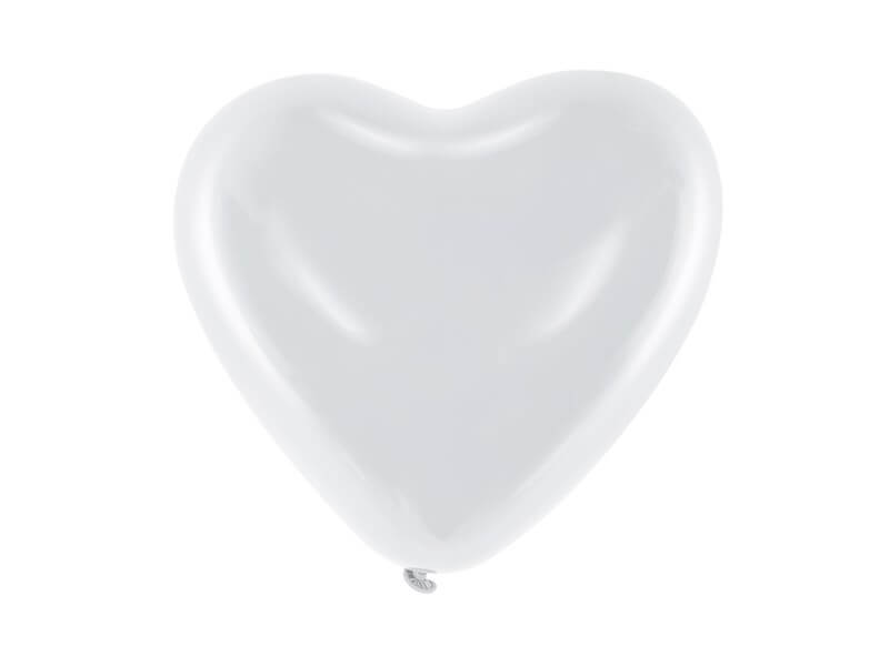 Lot de 100 Ballons Coeur Blanc Pastel 